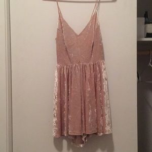 Light pink velour romper